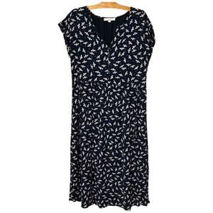 LOFT Navy and White Floral Maxi Dress